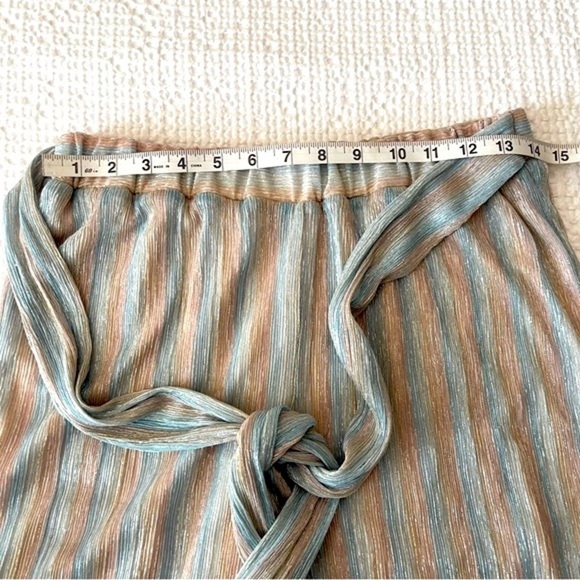 Mestiza New York Reina Trousers High Waist Wide Leg Metallic Pastel Silver M - Picture 11 of 16